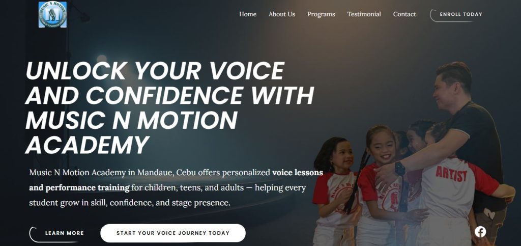 music n motion academy voice lesson in cebu